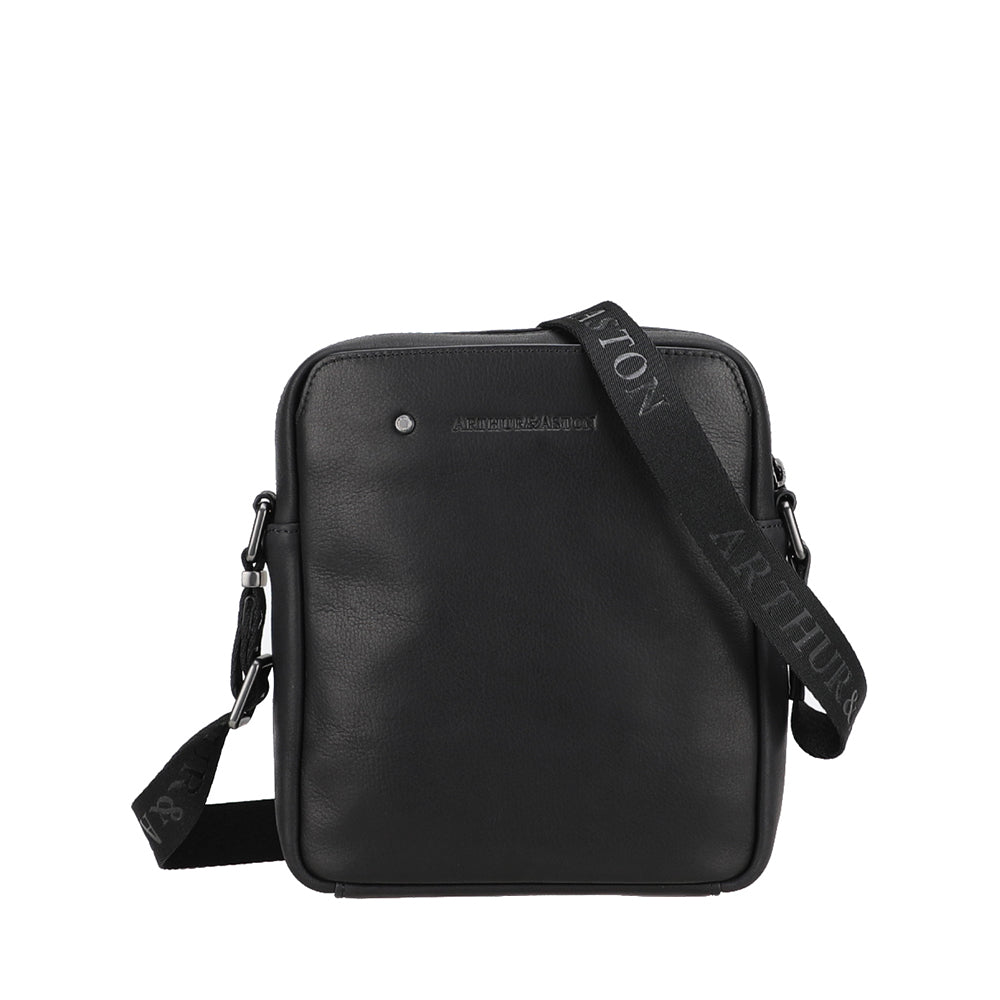 arthur-et-aston-danny-grand-sac-travers-cuir-noir-pleine-fleur image 1