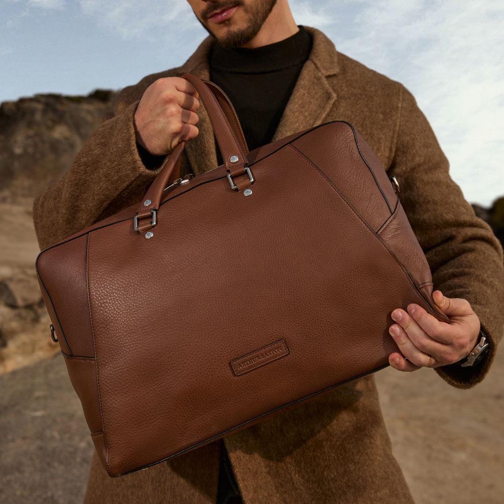 arthur-et-aston-jos-sac-de-voyage-cuir-cognac-bandouli-re image 3