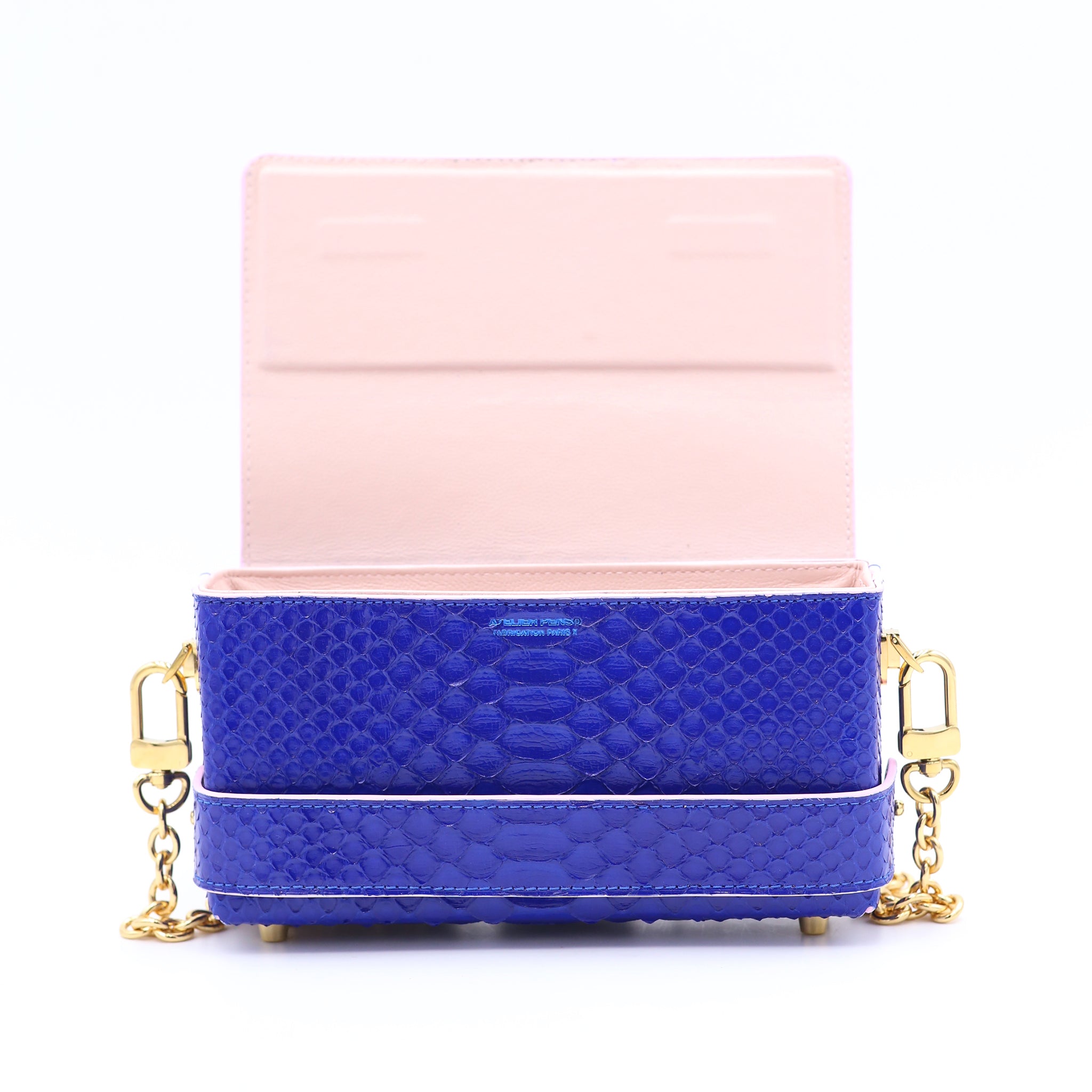atelier-penso-gumi-sac-bandouli-re-cuir-python-bleu image 5
