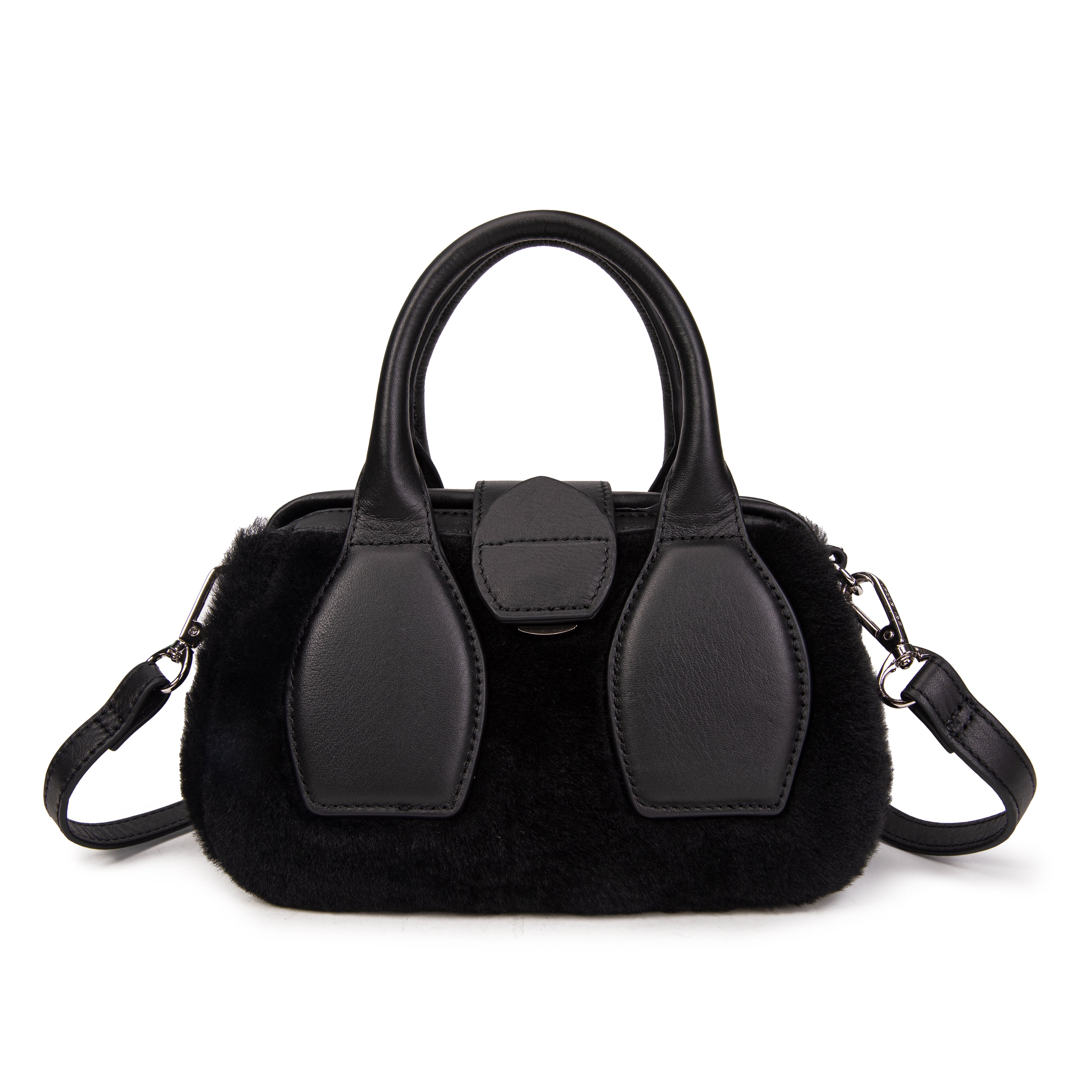 kate-lee-pikasso-sac-shearling-cuir-noir image 1