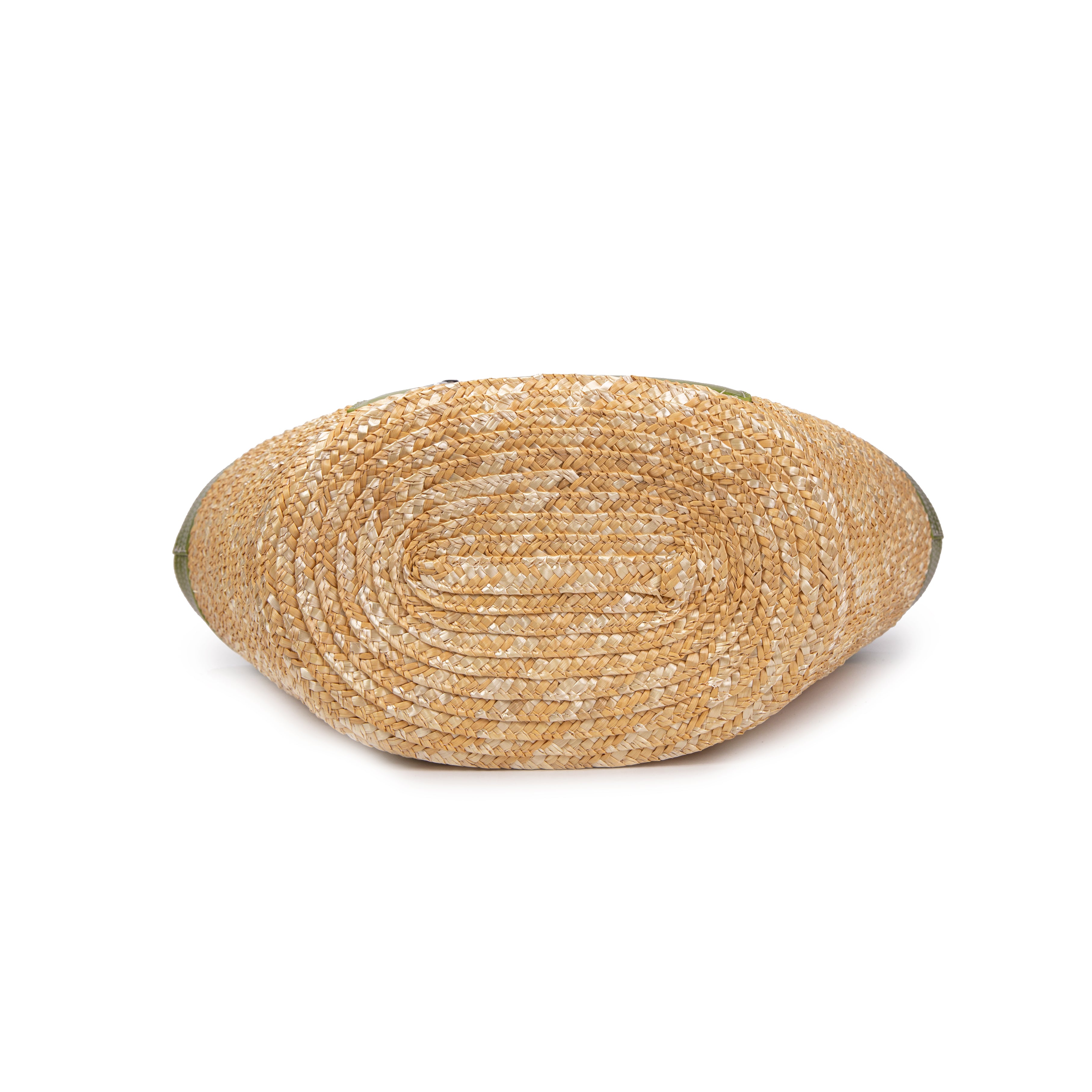 kate-lee-panier-madeleine-sac-cabas-vert-paille-vachette image 5