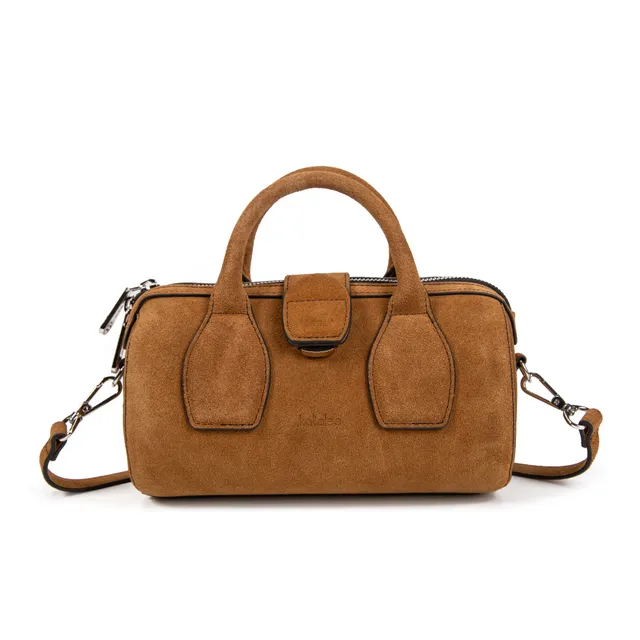kate-lee-m-frola-v-sac-bowling-cuir-velours-camel image 1