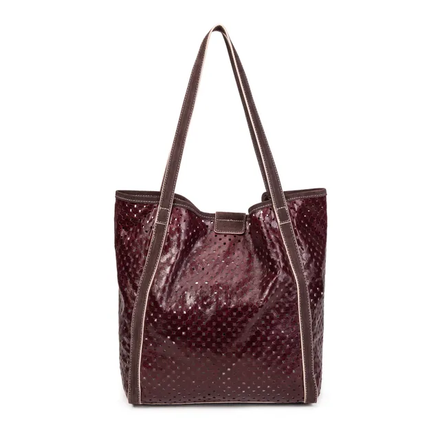kate-lee-ryve-sac-cabas-cuir-bordeaux-perfor image 1
