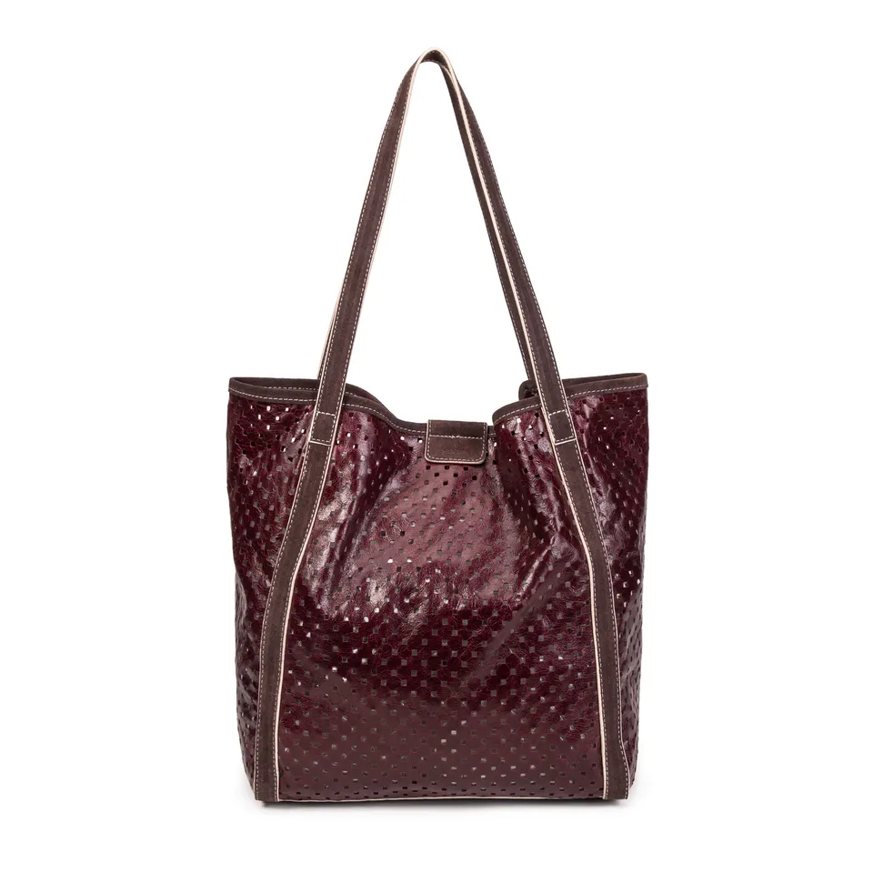 kate-lee-ryve-sac-cabas-cuir-bordeaux-perfor image 1