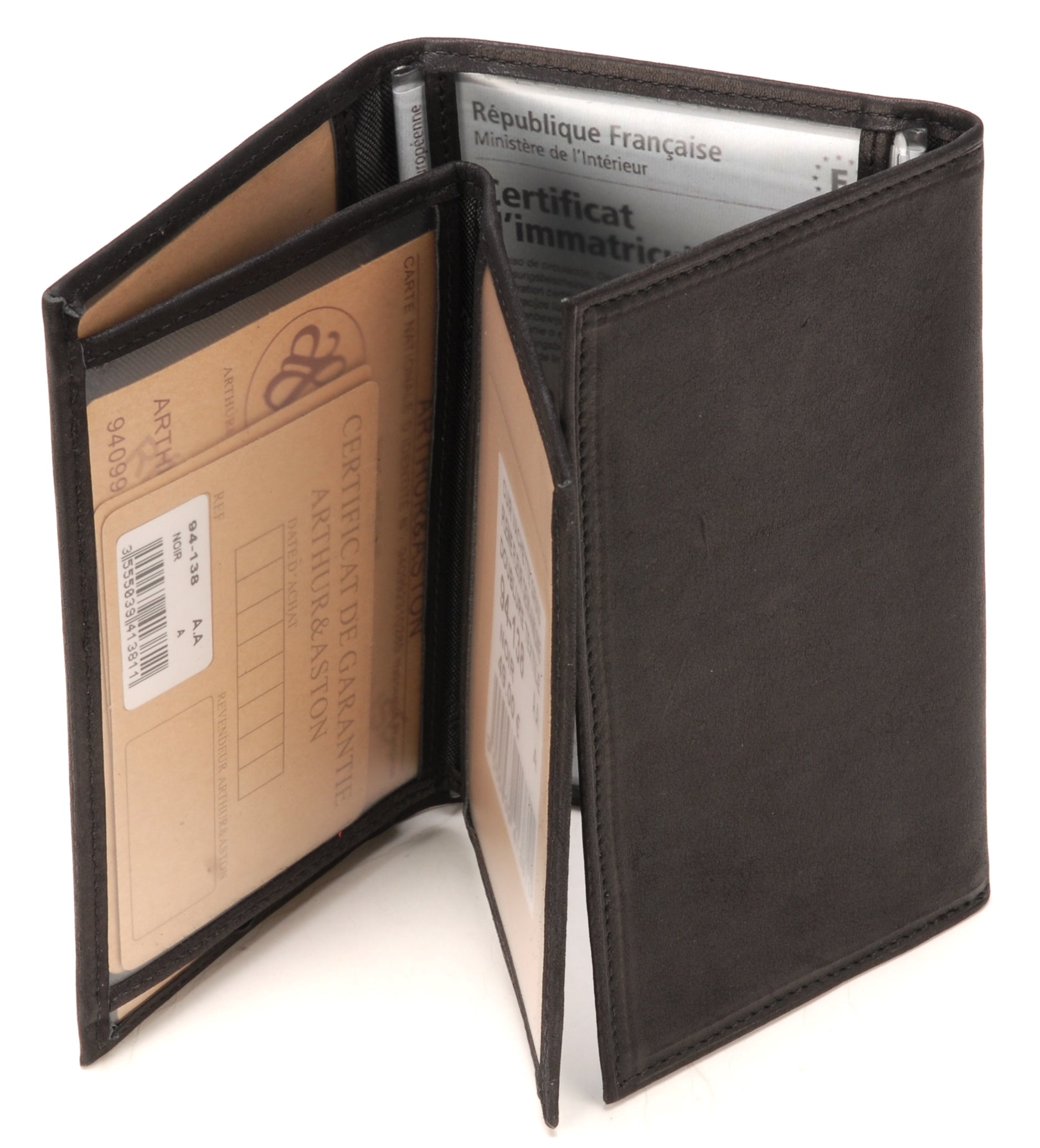 arthur-et-aston-louis-porte-papiers-cuir-gras-noir image 2