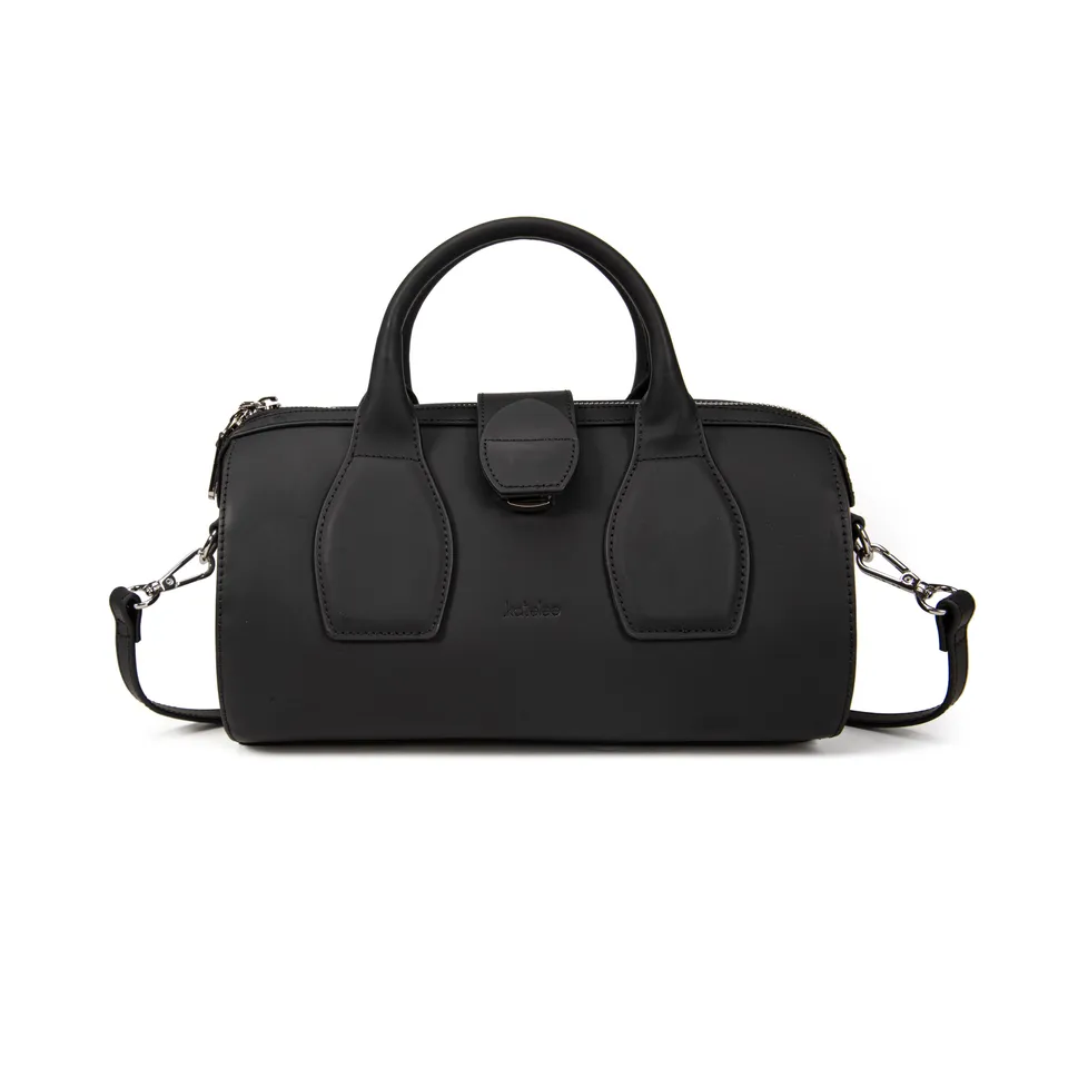 kate-lee-frola-sac-bowling-noir-vachette-lisse-double-poign-e image 1