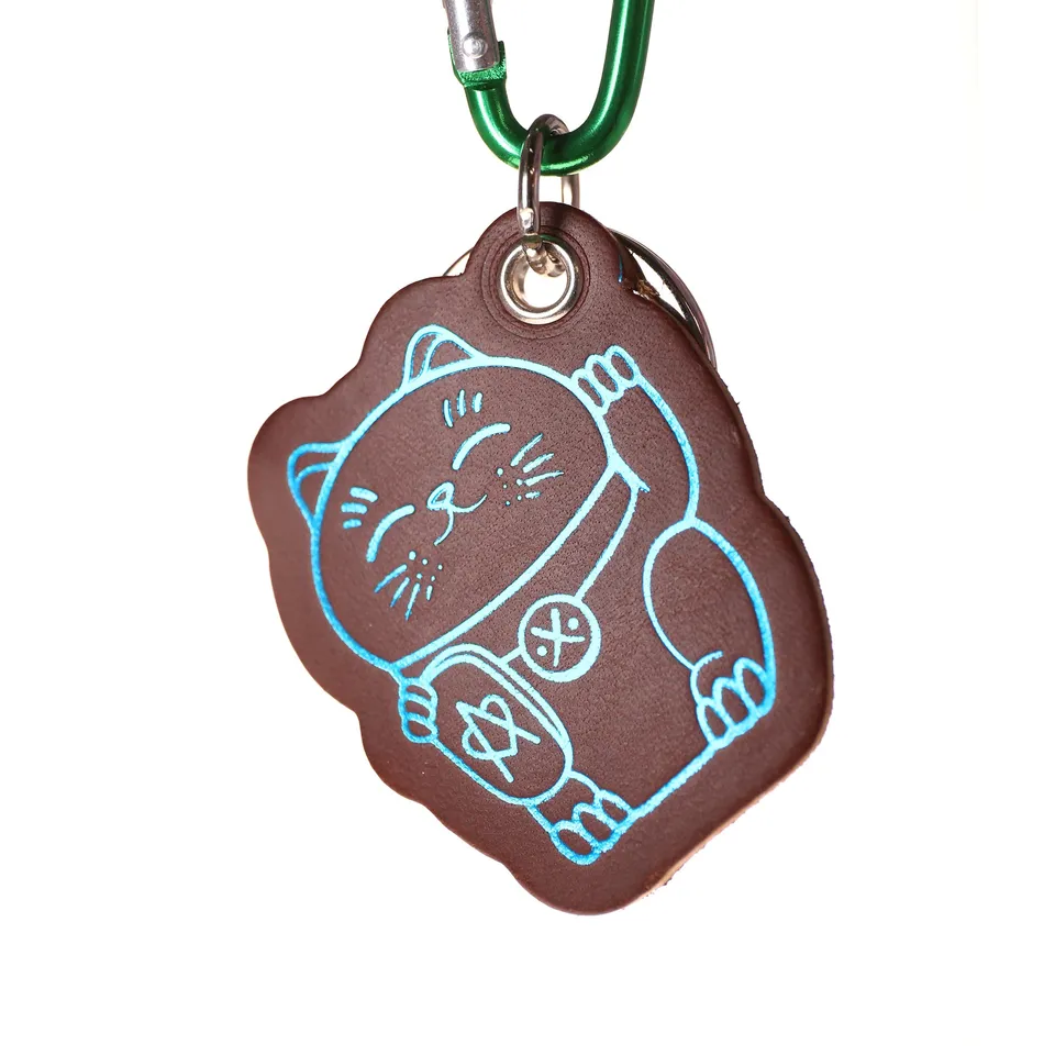 atelier-penso-luckey-holder-lucky-cat-porte-cl-s-marron image 1