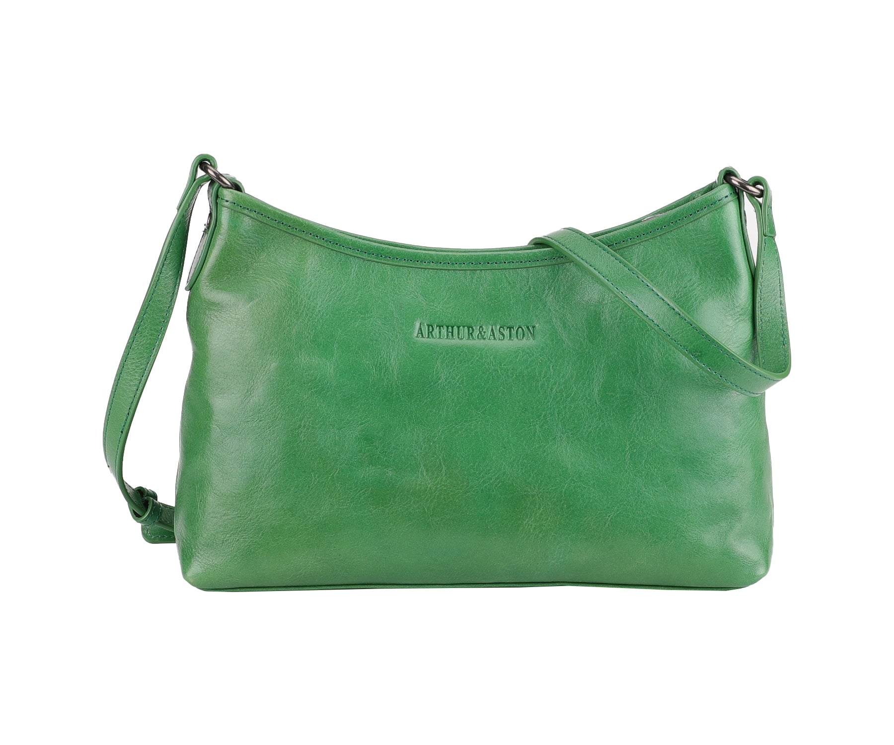 arthur-et-aston-edith-sac-bandouli-re-cuir-vert-demi-lune image 2