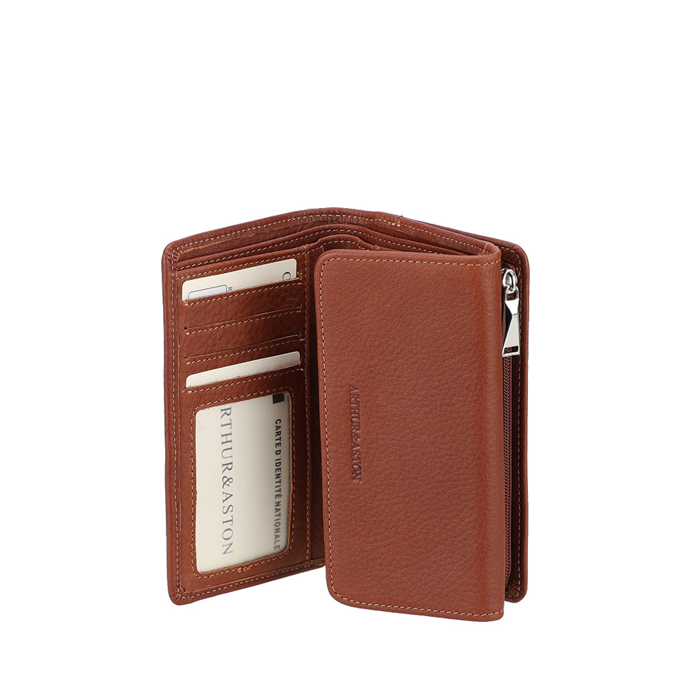 arthur-et-aston-ange-portefeuille-cuir-cognac-rfid-compact image 4