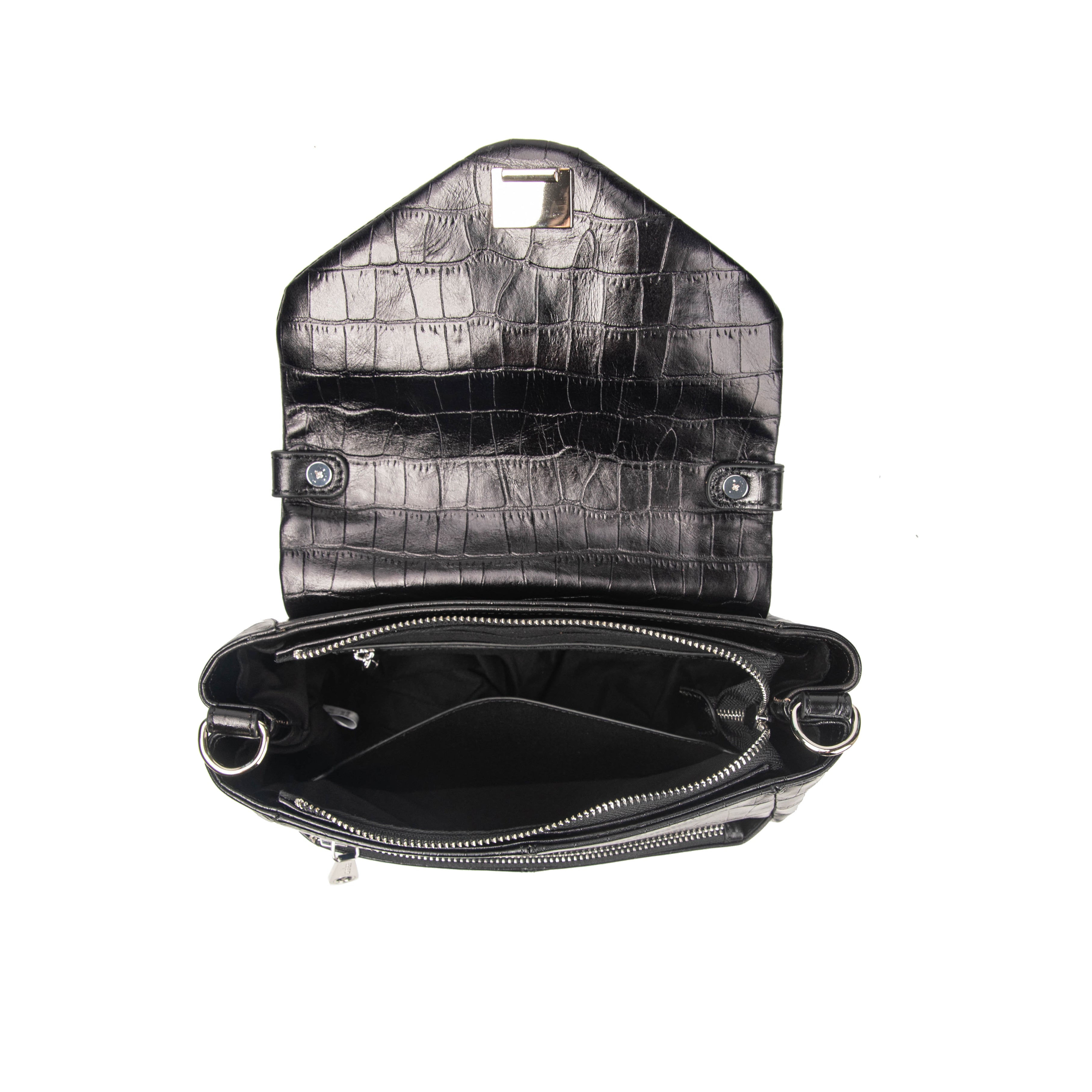 kate-lee-bruny-croco-sac-bandouli-re-cuir-noir-croco image 3