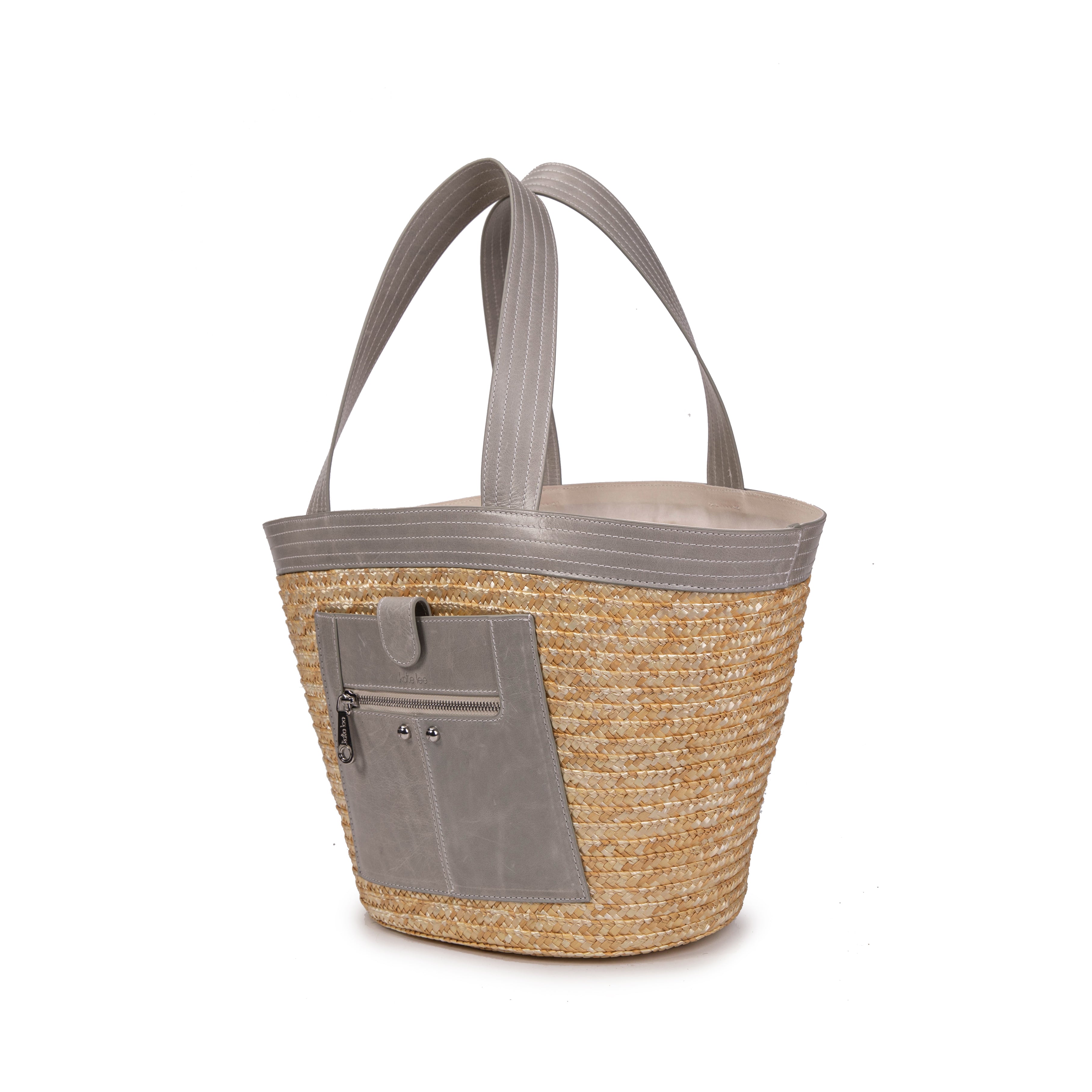 kate-lee-madeleine-panier-paille-cuir-perle-50-cm image 2