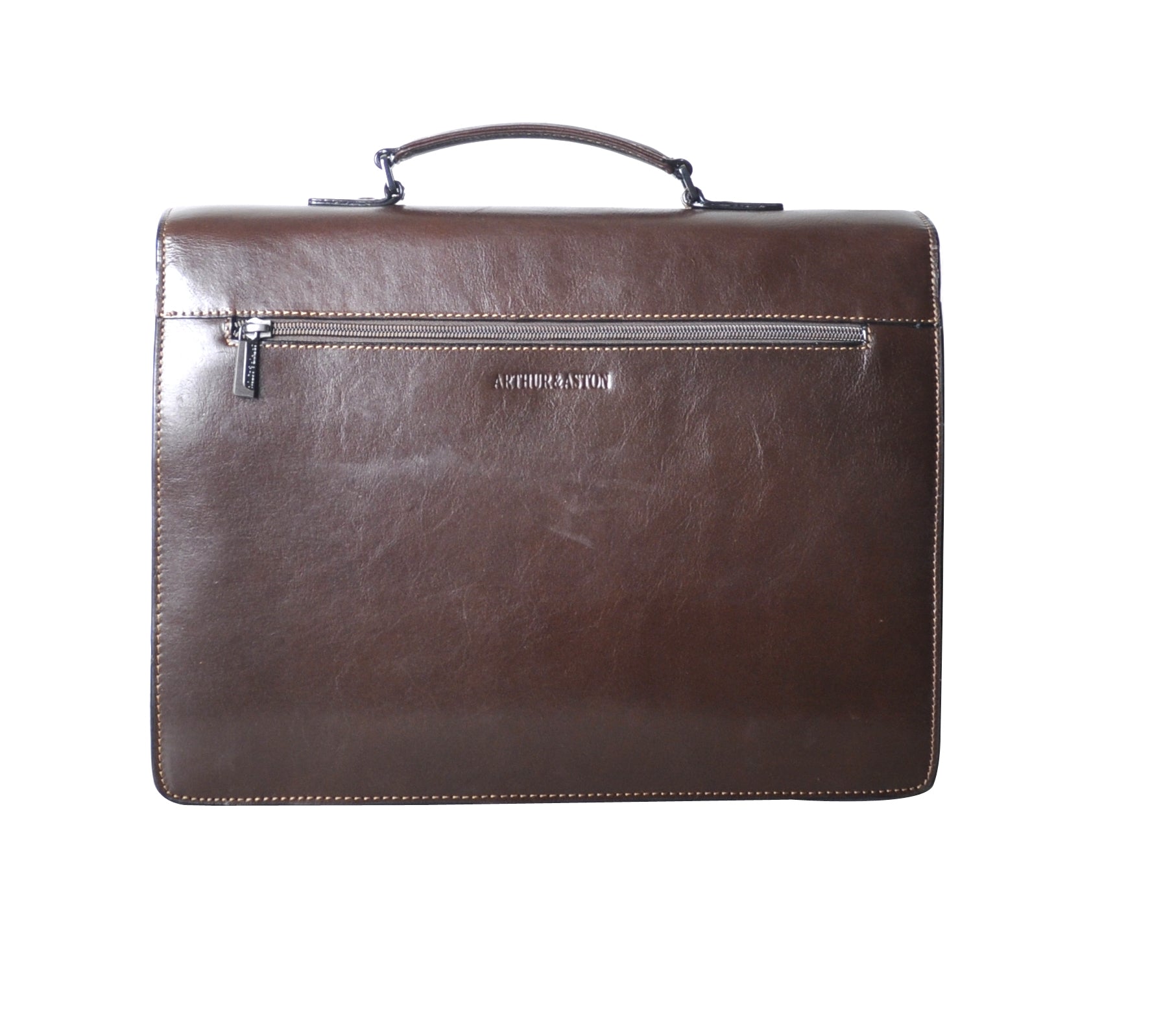 arthur-et-aston-georges-serviette-1-soufflet-moka-cuir image 2