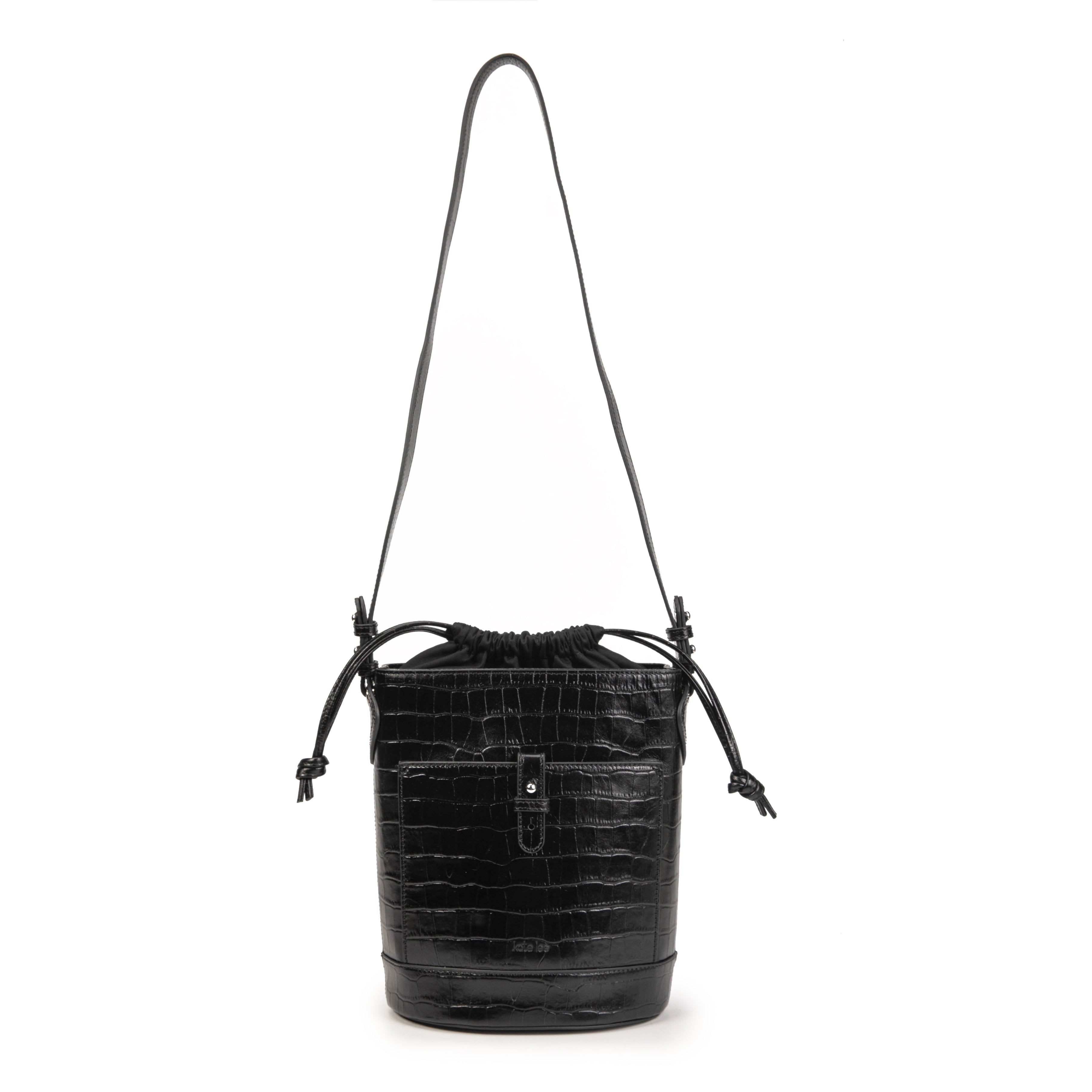 kate-lee-louvre-croco-sac-seau-noir-vachette-croco image 1