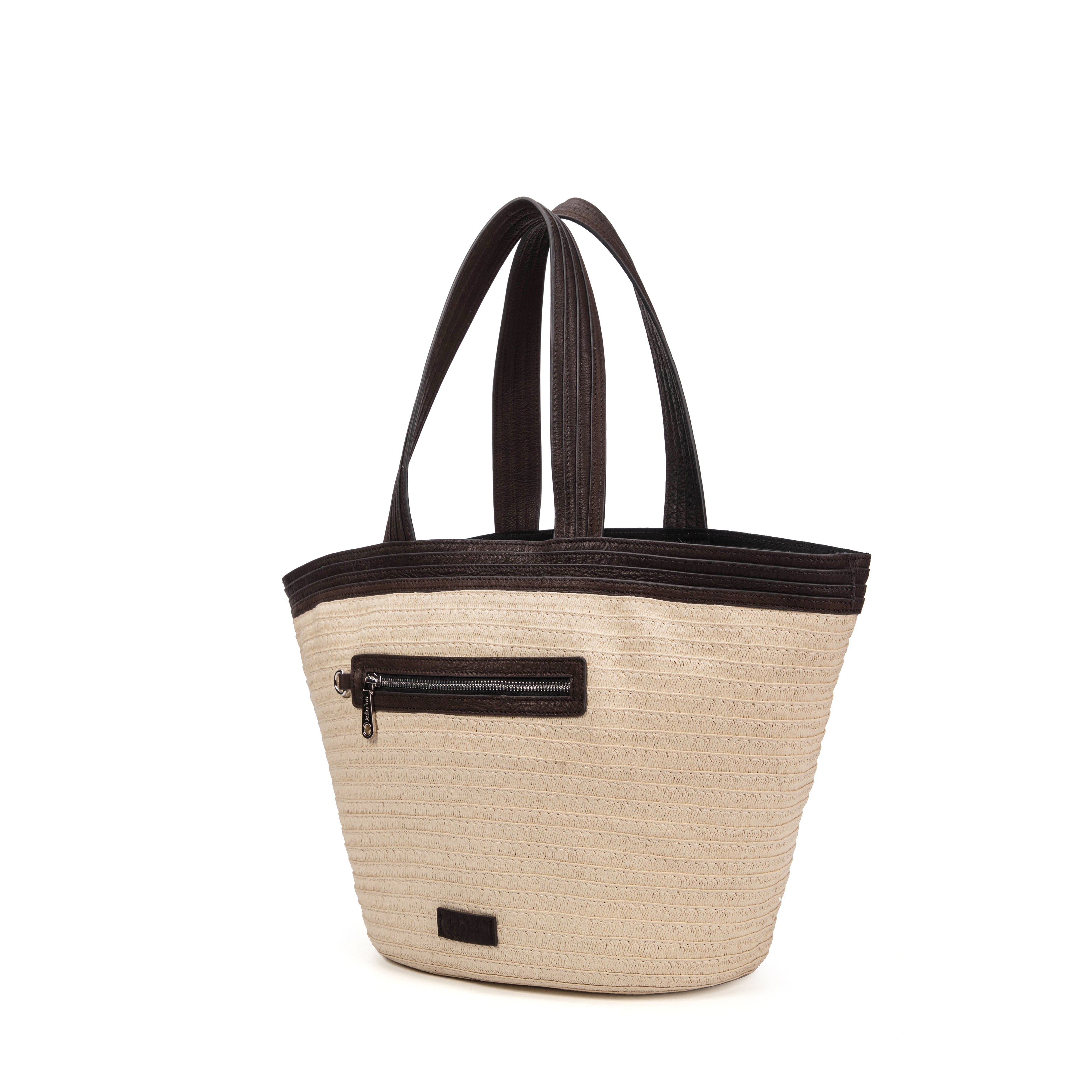 kate-lee-patty-sac-cabas-paille-cuir-marron-fonc image 2