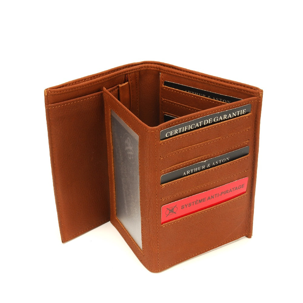 arthur-et-aston-oscar-portefeuille-cuir-ch-taigne-anti-rfid image 7