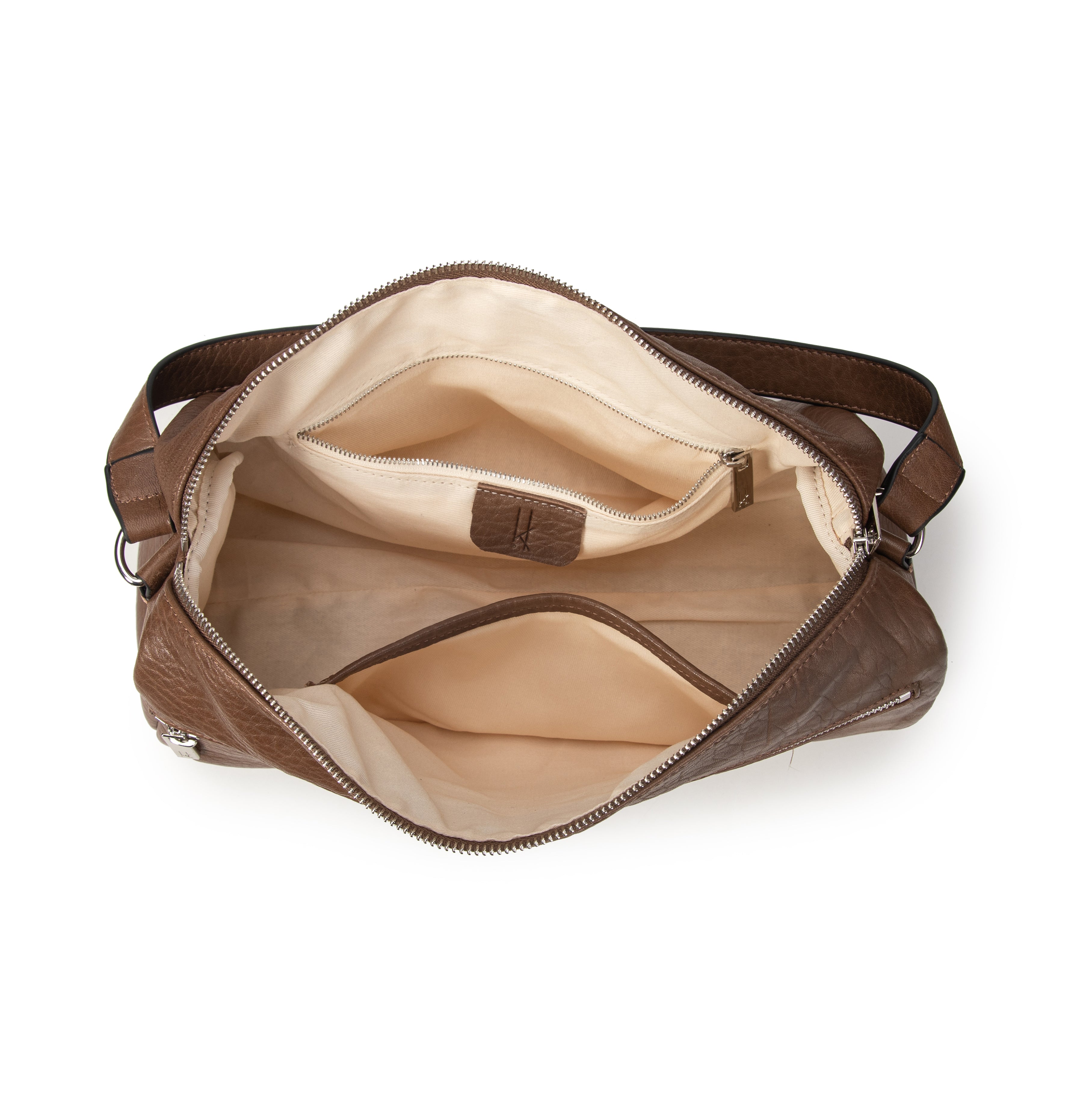 kate-lee-dea-sac-cuir-agneau-gris-taupe-bowling image 3