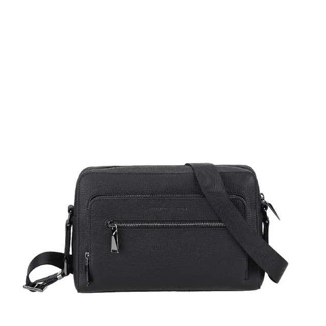 arthur-et-aston-lewis-besace-cuir-noir-poches-zipp-e image 1