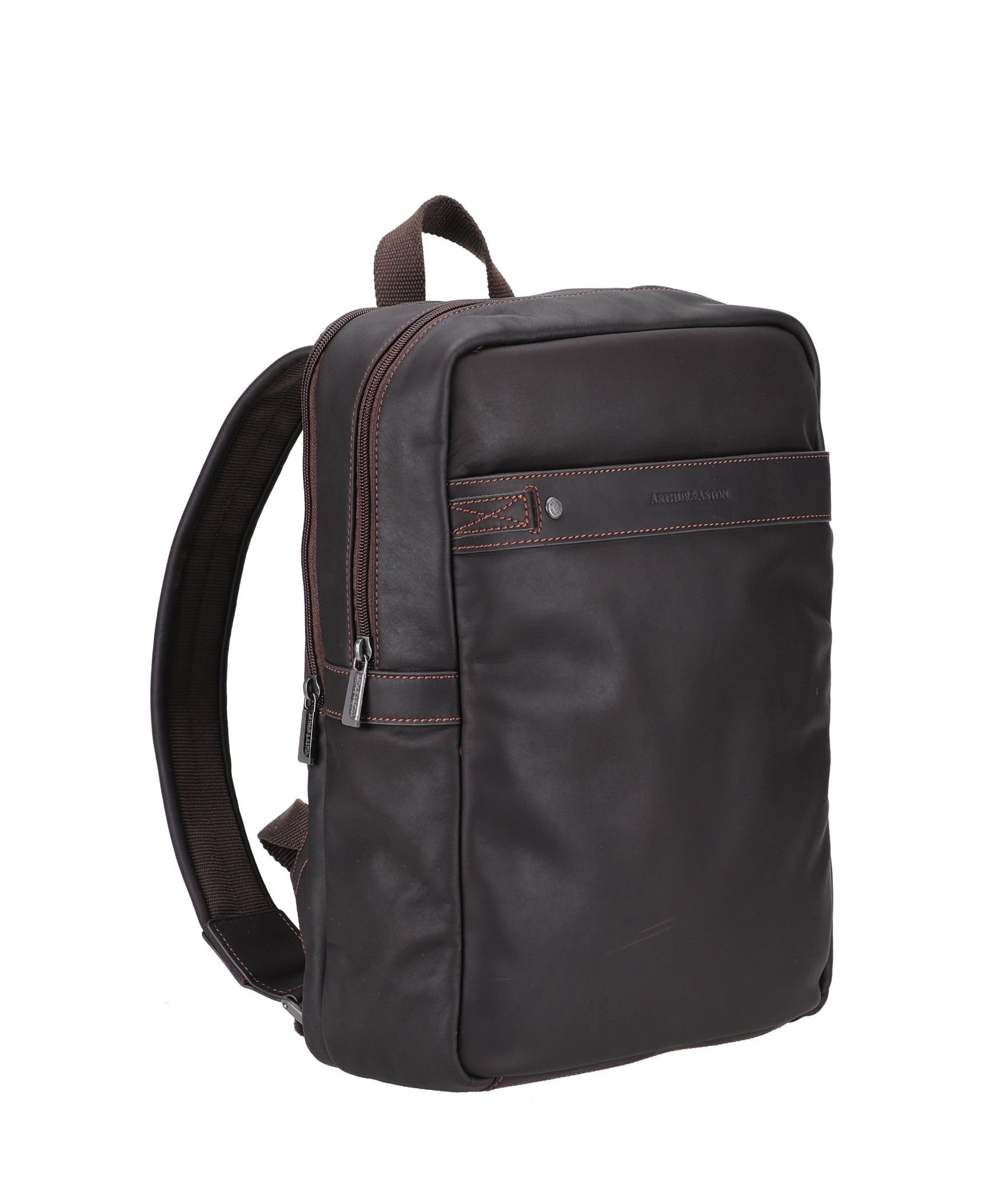 arthur-et-aston-n-ro-sac-dos-cuir-chataigne-business image 2