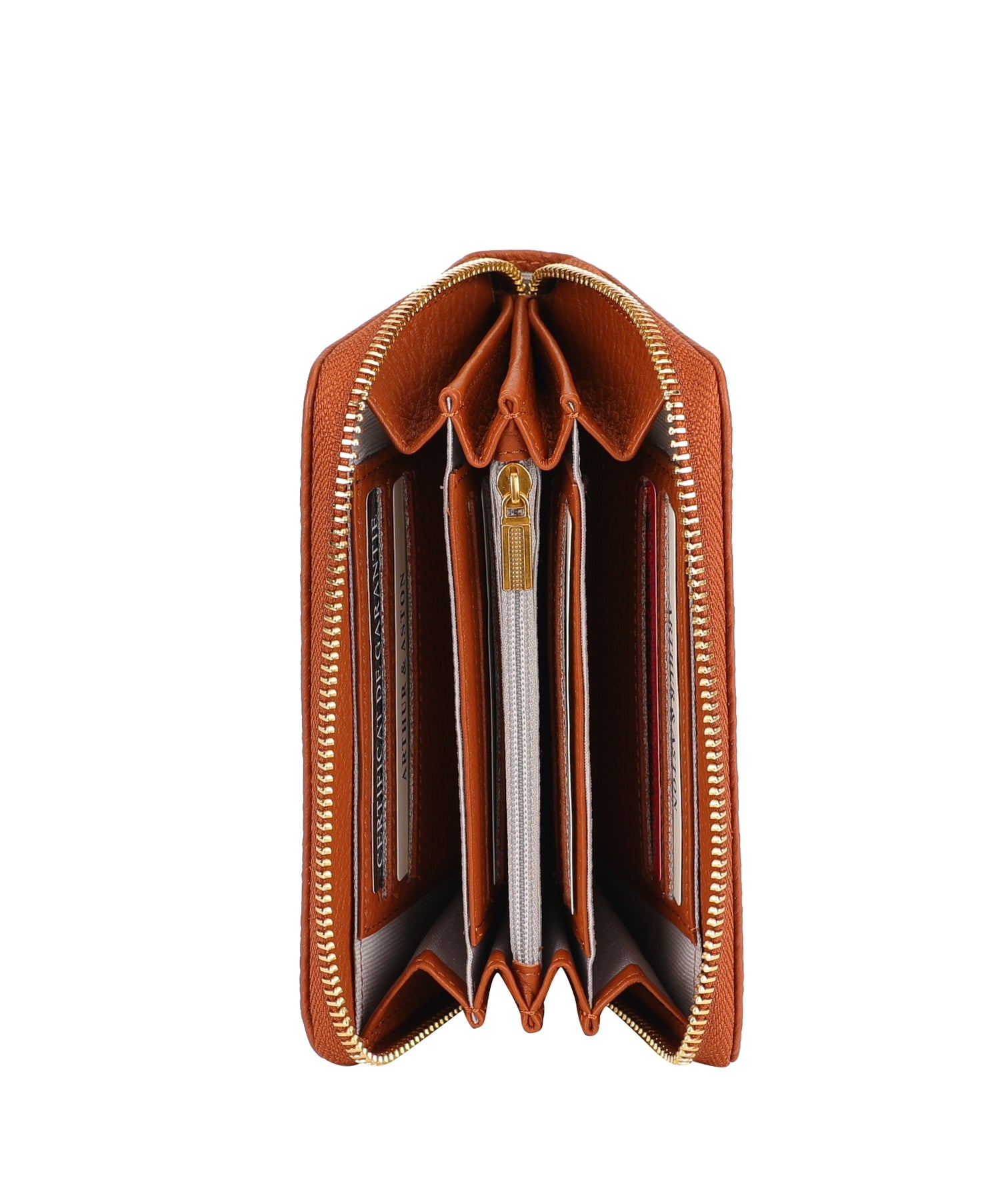 arthur-et-aston-camille-portefeuille-zipp-cuir-roux-compact image 6
