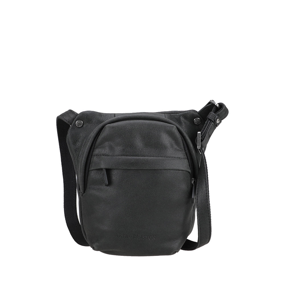 arthur-et-aston-achille-petit-sac-travers-cuir-noir-pleine-fleur image 1