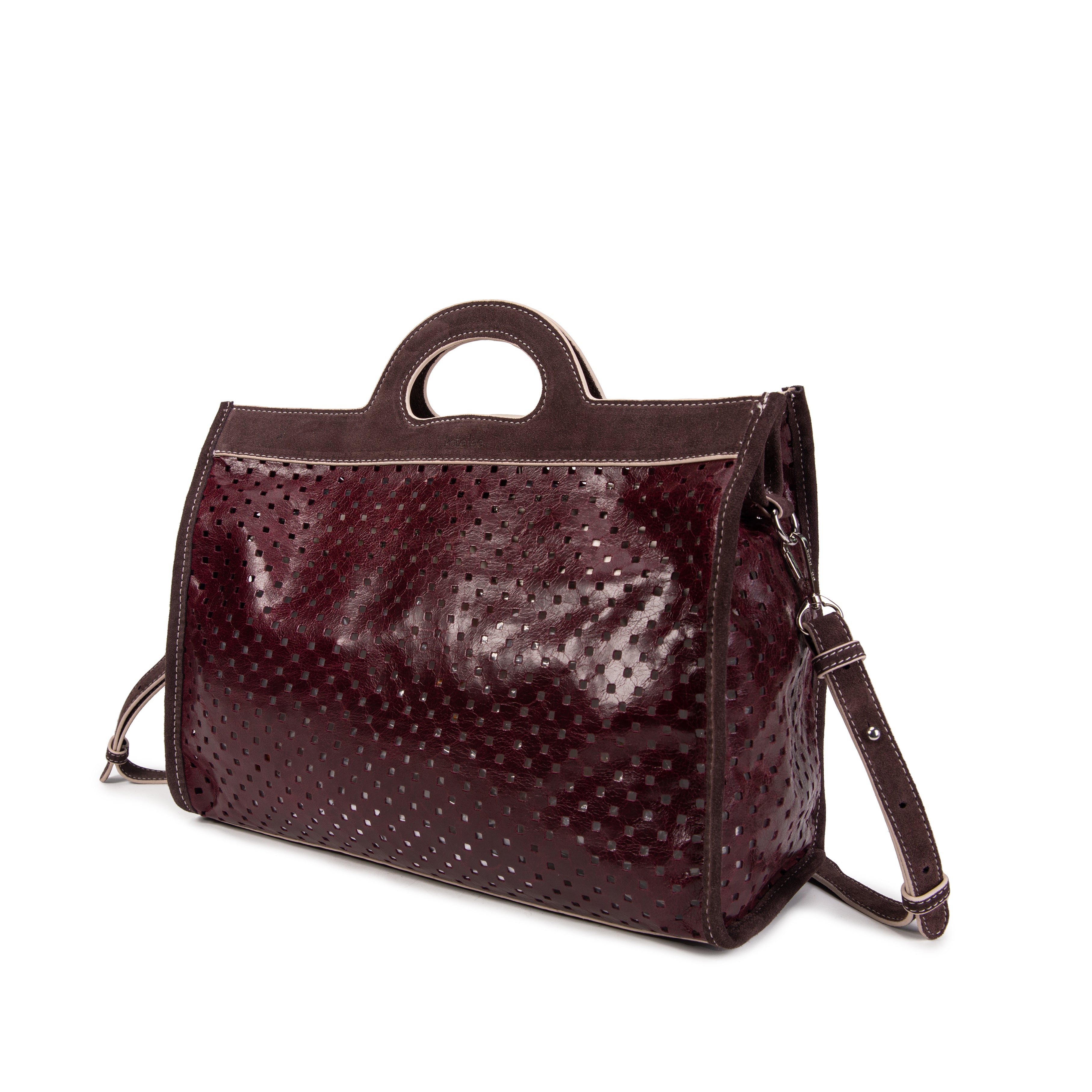 kate-lee-gae-sac-cabas-cuir-bordeaux-perfor image 2