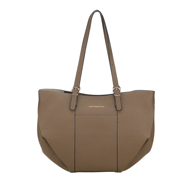 arthur-et-aston-nora-sac-shopping-m-cuir-kaki image 1