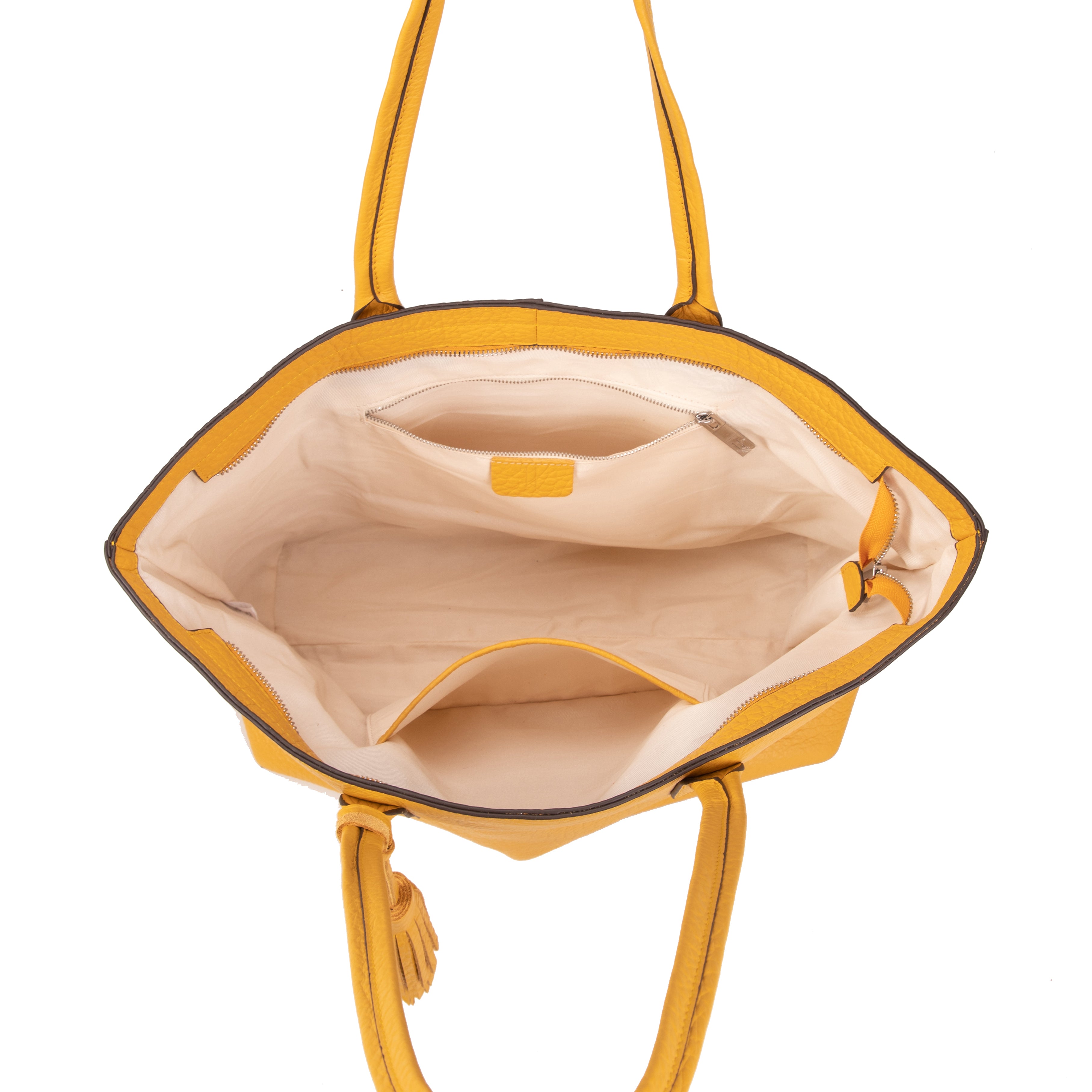 kate-lee-esmeralda-cabas-cuir-grain-jaune-36-cm image 3