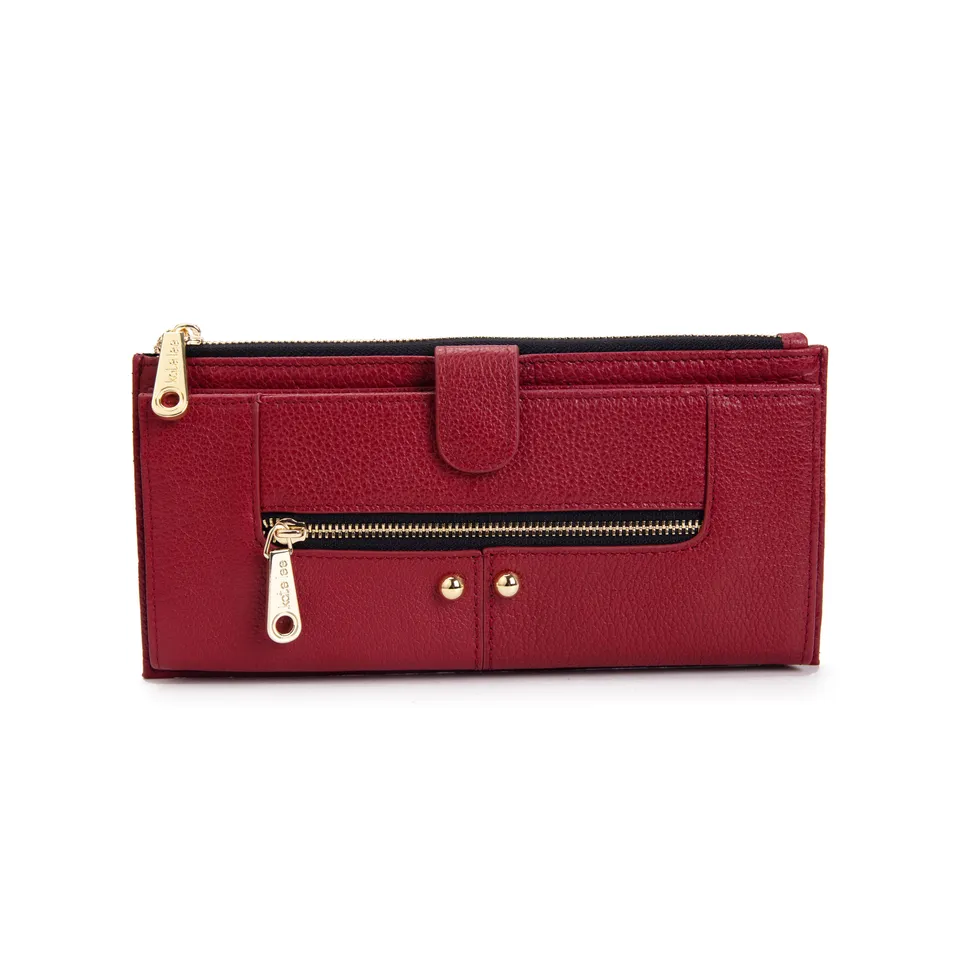 kate-lee-germaine-portefeuille-cuir-rouge-grain image 1