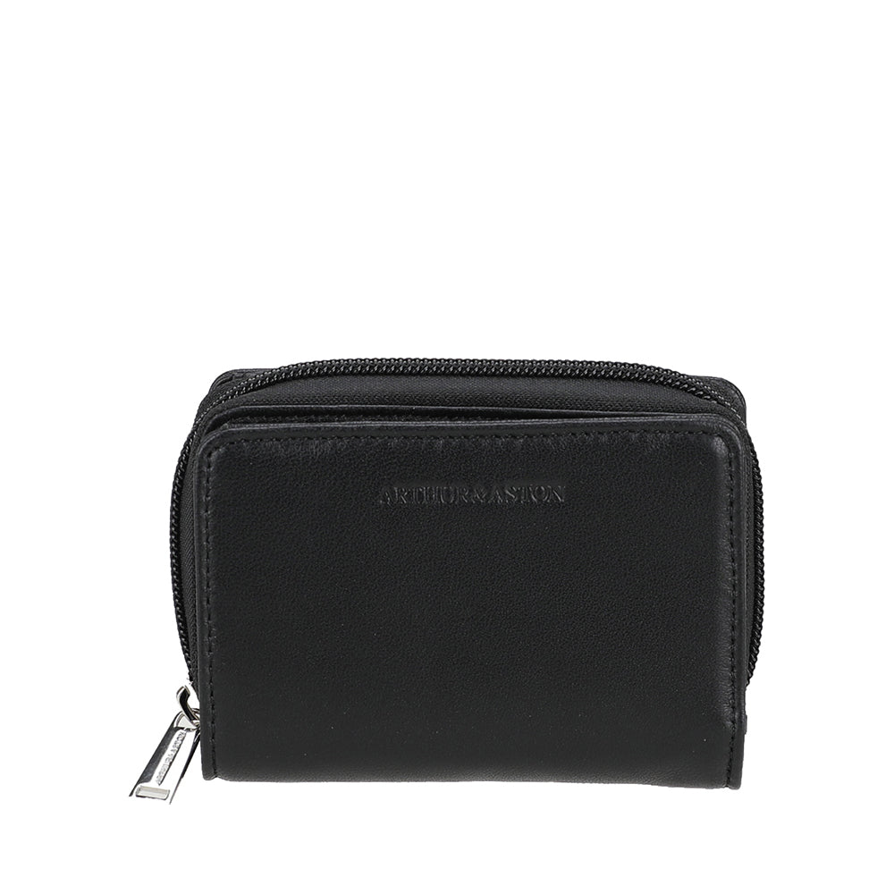 arthur-et-aston-riley-porte-monnaie-cuir-noir-femme-2 image 1