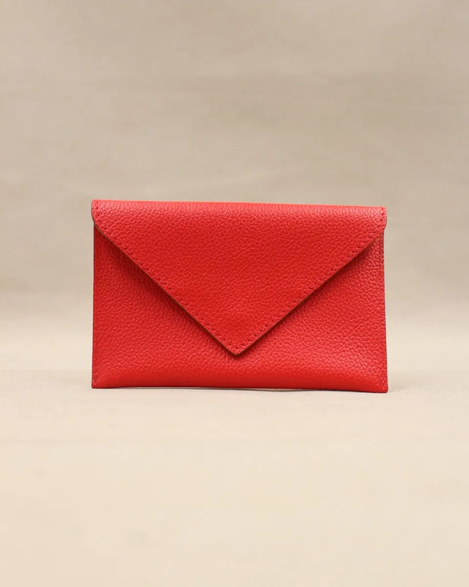 berthille-lutecia-pochette-cuir-coquelicot-16-cm image 1